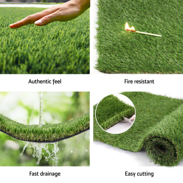 Primeturf Artificial Grass 30mm 2mx5m 40SQM Synthetic Fake Lawn Turf Plastic Plant 4-coloured - Image 5