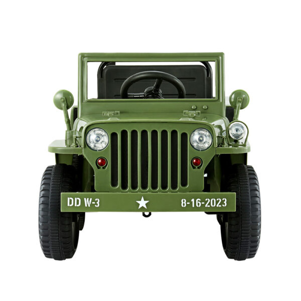 Rigo Kids Electric Ride On Car Jeep Military Off Road Toy Cars Remote 12V Olive - Image 3