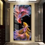 Mesmerising Betta Fish Crystal porcelain painting Aluminum alloy frame with 5D Diamond - Image 3