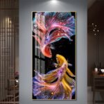 Mesmerising Betta Fish Crystal porcelain painting Aluminum alloy frame with 5D Diamond - Image 2