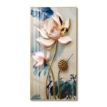 Sacred Lotus Flower Crystal porcelain painting Aluminum alloy frame with 5D Diamond
