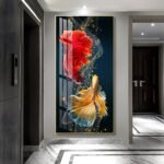 Bright Moon shining its Golden light on a Golden Deer and Golden Money Tree Crystal porcelain painting Aluminum alloy frame with 5D Diamond - Image 8
