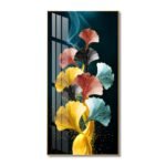 Adoring and colourful Ginkgo Leaf Crystal porcelain painting Aluminum alloy frame with 5D Diamond