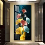 Adoring and colourful Ginkgo Leaf Crystal porcelain painting Aluminum alloy frame with 5D Diamond - Image 5