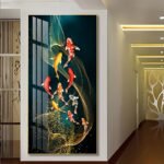 Colourful Koi Fish Crystal porcelain painting Aluminum alloy frame with 5D Diamond - Image 3