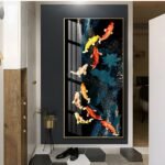 Nine Koi Fish and Pink Lotus Abstract Crystal porcelain painting Aluminum alloy frame with 5D Diamond - Image 14