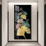 Adoring and colourful Ginkgo Leaf Crystal porcelain painting Aluminum alloy frame with 5D Diamond - Image 24