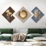 Golden Harvest Harmony – 3‑Piece Crystal Porcelain Art Set - Image 2