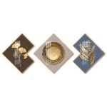 Golden Harvest Harmony – 3‑Piece Crystal Porcelain Art Set