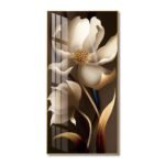 Eye catching Flower and stunning petals in Crystal porcelain painting Aluminum alloy frame with 5D Diamond