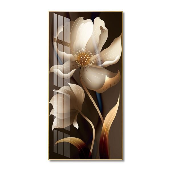 Eye catching Flower and stunning petals in Crystal porcelain painting Aluminum alloy frame with 5D Diamond