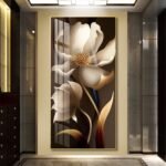 Eye catching Flower and stunning petals in Crystal porcelain painting Aluminum alloy frame with 5D Diamond - Image 5