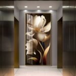 Eye catching Flower and stunning petals in Crystal porcelain painting Aluminum alloy frame with 5D Diamond - Image 4