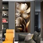 Eye catching Flower and stunning petals in Crystal porcelain painting Aluminum alloy frame with 5D Diamond - Image 3