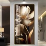 Eye catching Flower and stunning petals in Crystal porcelain painting Aluminum alloy frame with 5D Diamond - Image 2