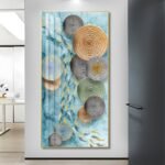 Fish in a Pond Crystal porcelain painting Aluminum alloy frame - Image 3