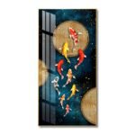 Colourful Koi Fish Crystal porcelain painting Aluminum alloy frame with 5D Diamond