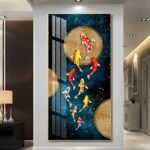 Colourful Koi Fish Crystal porcelain painting Aluminum alloy frame with 5D Diamond - Image 3