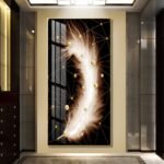 Bright Moon shining its Golden light on a Golden Deer and Golden Money Tree Crystal porcelain painting Aluminum alloy frame with 5D Diamond - Image 12