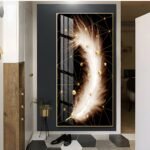 Bright Moon shining its Golden light on a Golden Deer and Golden Money Tree Crystal porcelain painting Aluminum alloy frame with 5D Diamond - Image 14