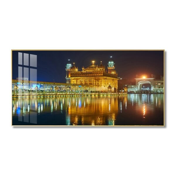The Golden Temple Sikh Religious Crystal porcelain painting Aluminum alloy frame