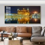 The Golden Temple Sikh Religious Crystal porcelain painting Aluminum alloy frame - Image 3