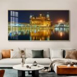 The Golden Temple Sikh Religious Crystal porcelain painting Aluminum alloy frame - Image 2