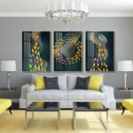 3 piece Beautiful Fish Abstract Crystal porcelain painting with Aluminum alloy frame and 5D Diamond - Image 3