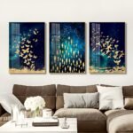 Modern Pink and Gold Abstract Crystal porcelain painting with Aluminum alloy frame - Image 13