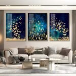 Modern Pink and Gold Abstract Crystal porcelain painting with Aluminum alloy frame - Image 14