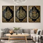 Stunning 3-Piece Crystal Porcelain Paintings | Arabic Calligraphy Muslim Religious Art - Image 3