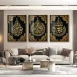 Stunning 3-Piece Crystal Porcelain Paintings | Arabic Calligraphy Muslim Religious Art - Image 2