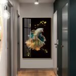 Modern Pink and Gold Abstract Crystal porcelain painting with Aluminum alloy frame - Image 18