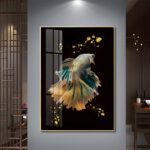 Modern Pink and Gold Abstract Crystal porcelain painting with Aluminum alloy frame - Image 19