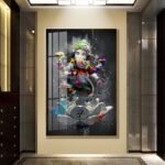 Lord Gunesha Hindu Vastu Shastra Crystal Porcelain painting with Aluminium Alloy Frame - Image 3