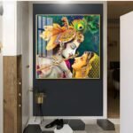 Radha Krishna Hindu Vastu Shastra Crystal Porcelain painting with Aluminium Alloy Frame - Image 3