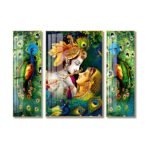 Radha Krishna Hindu Vastu Shastra Crystal Porcelain painting with Aluminium Alloy Frame