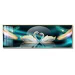 Loving Swan Crystal porcelain painting Aluminum alloy frame with 5D Diamond