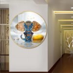 Elephant covered in Precious Jewels Abstract Crystal porcelain painting Aluminum alloy frame with 5D Diamond - Image 5