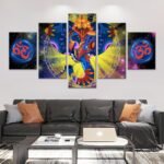Lord Gunesha 5 piece canvas wall art Vastu Shastra; Hinduism - Image 2