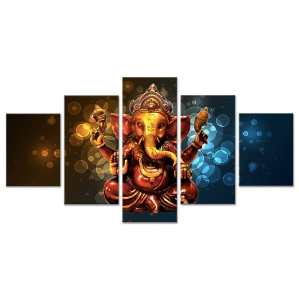 Lord Gunesha 5 piece canvas wall art Vastu Shastra; Hinduism