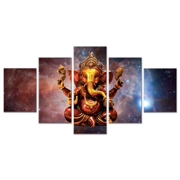 Lord Gunesha 5 piece canvas wall art Vastu Shastra; Hinduism