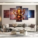 Lord Gunesha 5 piece canvas wall art Vastu Shastra; Hinduism - Image 5