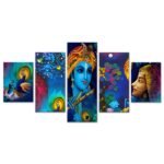 Radha Krishna 5 piece canvas wall art Vastu Shastra; Hinduism