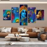 Radha Krishna 5 piece canvas wall art Vastu Shastra; Hinduism - Image 5