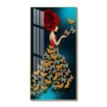 Loving Butterfly Flower Girl Abstract Crystal porcelain painting Aluminum alloy frame with 5D Diamond