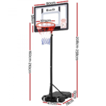 Everfit Adjustable Portable Basketball Stand Hoop System Rim - Image 2