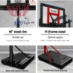 Everfit 3.05M Basketball Hoop Stand System Ring Portable Net Height Adjustable Black - Image 4
