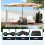 Instahut Outdoor Umbrella Base 50cm 4 Plates Stand Pod Cantilever - Image 6