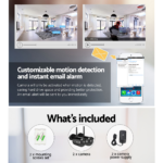 UL-tech Wireless CCTV System 2 Camera Set For DVR Outdoor Long Range 3MP - Image 6